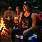 Dirt Hair Don't Care Tank Top — Rustic ATV Girl Graphic Tank