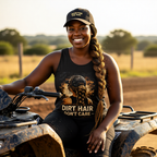 Dirt Hair Don't Care Tank Top — Rustic ATV Girl Graphic Tank