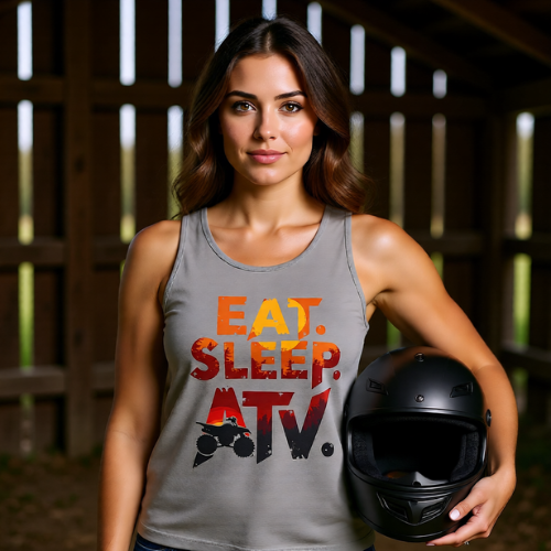 Eat Sleep ATV Tank Top — Off-Road Riding Graphic Tank