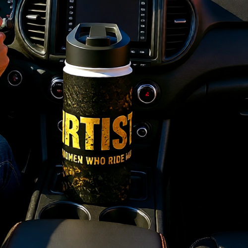 Dirtista Stainless Steel Water Bottle — “Women Who Ride Hard” Travel Bottle