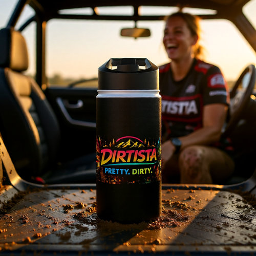 Dirtista Stainless Steel Water Bottle — 'Pretty. Dirty.' Off-Road Adventure Bottle