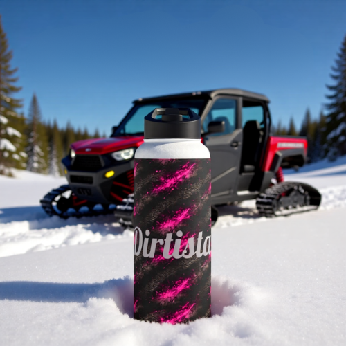 Dirtista Tire & Hot Pink Galaxy Stainless Steel Water Bottle