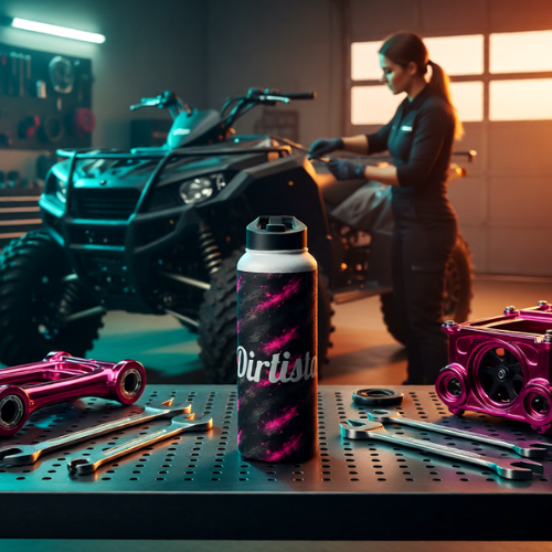 Dirtista Tire & Hot Pink Galaxy Stainless Steel Water Bottle