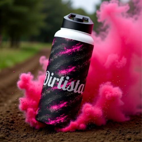 Dirtista Tire & Hot Pink Galaxy Stainless Steel Water Bottle