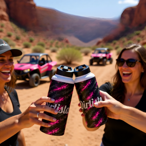 Dirtista Tire & Hot Pink Galaxy Stainless Steel Water Bottle