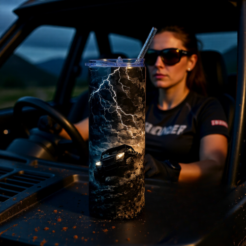 Moonlit Off-Road Truck Storm - 20oz Stainless Steel Tumbler