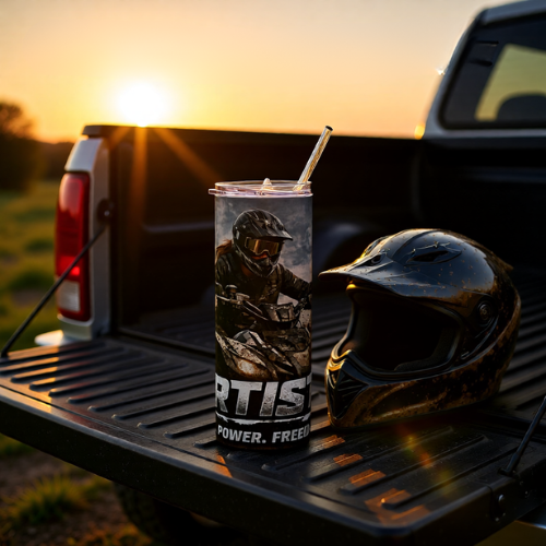 "Dirtista" Mud, Power & Freedom ATV - 20oz Stainless Steel Tumbler