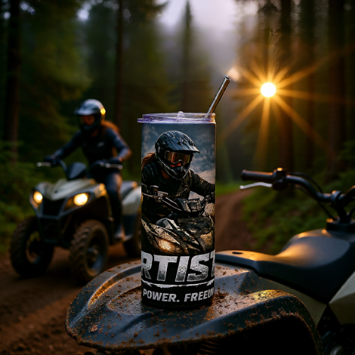"Dirtista" Mud, Power & Freedom ATV - 20oz Stainless Steel Tumbler