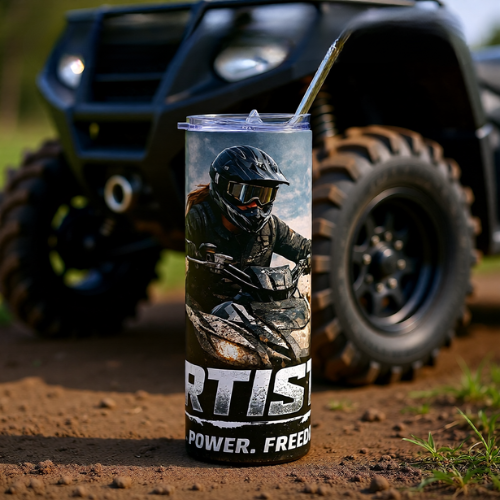 "Dirtista" Mud, Power & Freedom ATV - 20oz Stainless Steel Tumbler
