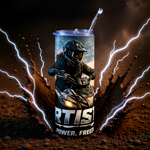 "Dirtista" Mud, Power & Freedom ATV - 20oz Stainless Steel Tumbler