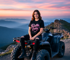 Throttle Baby T‑Shirt — Pink Checkered Heart Racing Tee
