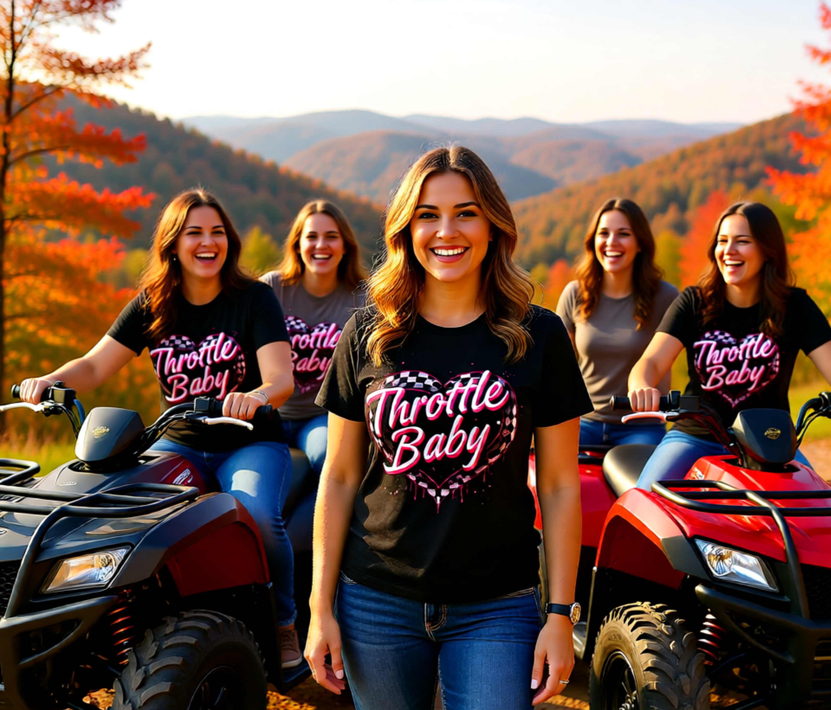 Throttle Baby T‑Shirt — Pink Checkered Heart Racing Tee