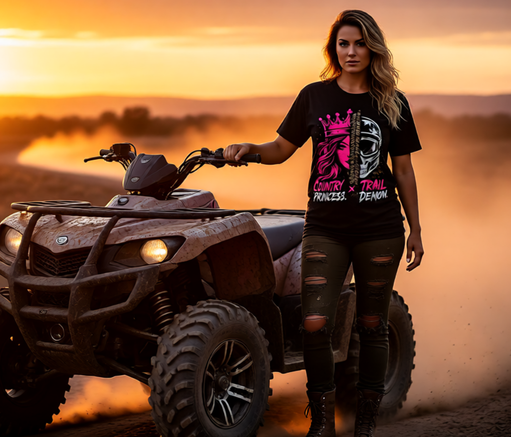 Country Princess x Skull Split-Face T-Shirt