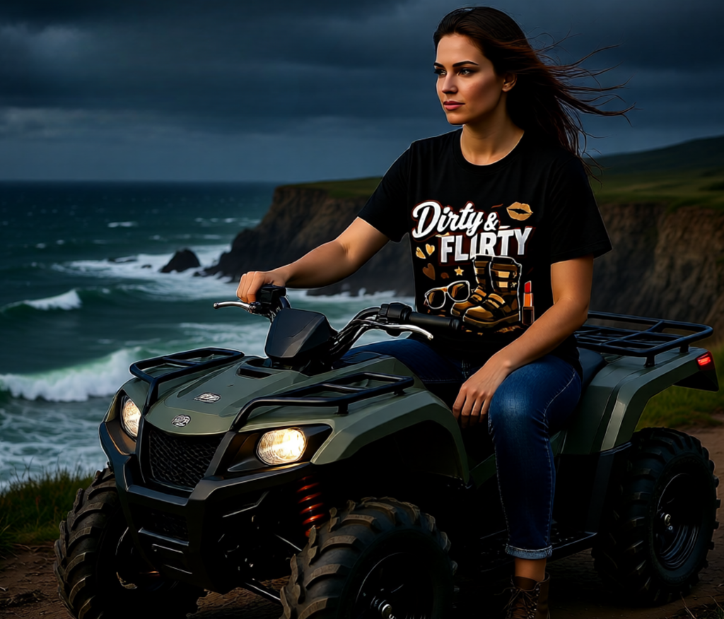 Dirty & Flirty Women's ATV Graphic Tee | Dirtista Off-Road Apparel
