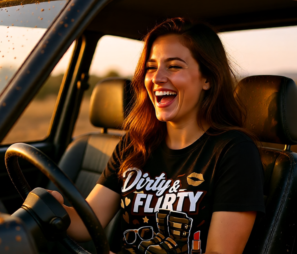 Dirty & Flirty Women's ATV Graphic Tee | Dirtista Off-Road Apparel