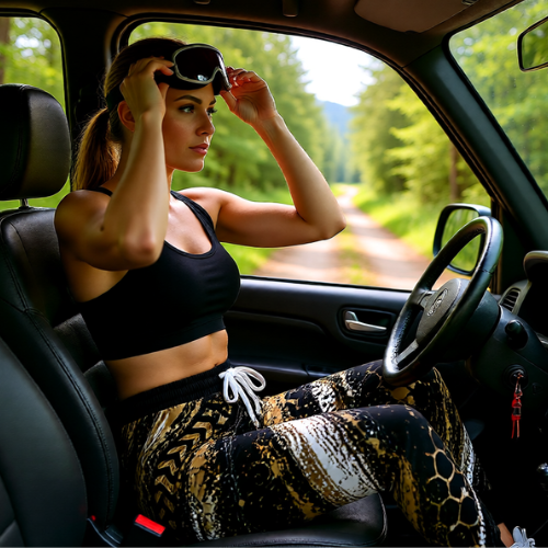 Mud Print Joggers with Tire Track & Grunge Camo
