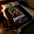 Dirtista "Freedom. Dirt. Adventure." Sherpa Fleece Blanket | Patriotic Women's ATV & UTV Throw Blanket