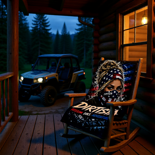 Dirtista "Freedom. Dirt. Adventure." Sherpa Fleece Blanket | Patriotic Women's ATV & UTV Throw Blanket