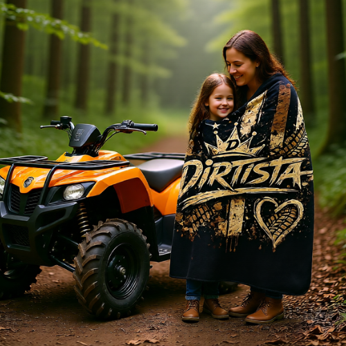 Dirtista Patriotic Sherpa Fleece Blanket | American Flag Off-Road Throw Blanket for Women