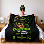 Dirtista "Eat. Sleep. Ride. Repeat." Sherpa Fleece Blanket | Women's ATV & UTV Throw Blanket