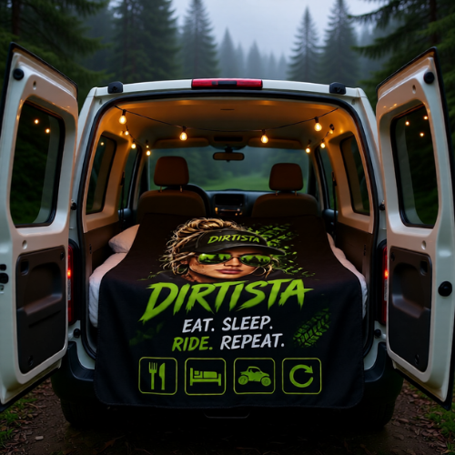 Dirtista "Eat. Sleep. Ride. Repeat." Sherpa Fleece Blanket | Women's ATV & UTV Throw Blanket