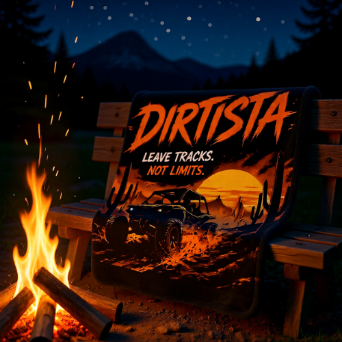 Dirtista "Leave Tracks. Not Limits." Sherpa Fleece Blanket | Desert Off-Road UTV Throw Blanket