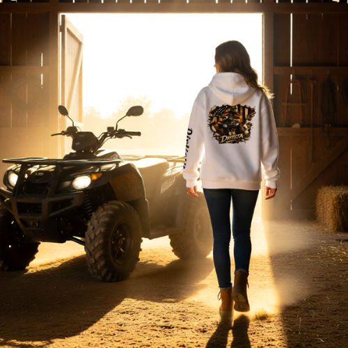 Dirtista Racing Hoodie — American Flag Off-Road Graphic Hooded Sweatshirt