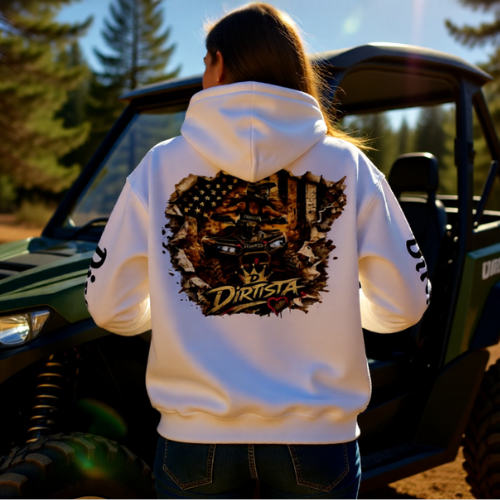 Dirtista Racing Hoodie — American Flag Off-Road Graphic Hooded Sweatshirt