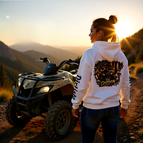 Dirtista Racing Hoodie — American Flag Off-Road Graphic Hooded Sweatshirt