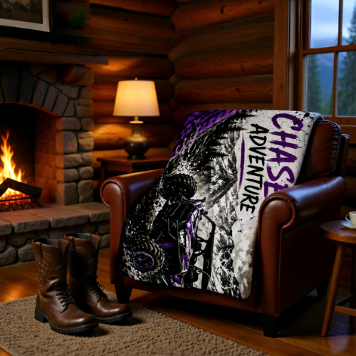 Chase Adventure Sherpa Fleece Blanket | Purple UTV Throw