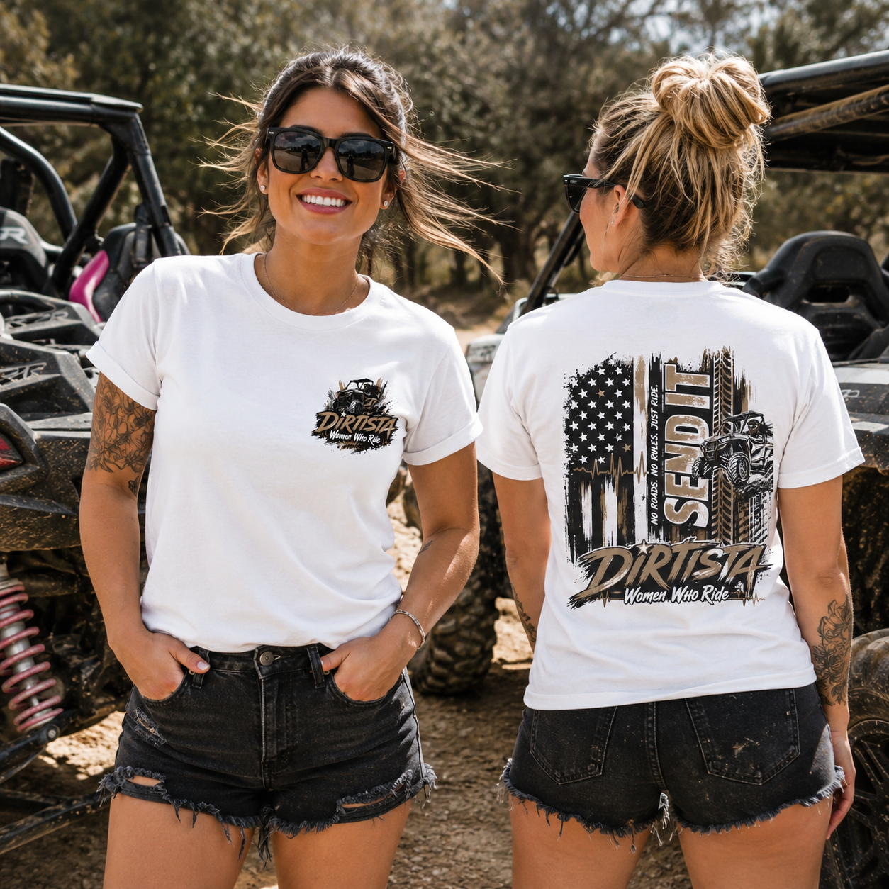 T-Shirt — "Dirtista: Women Who Ride" Off-Road Motorcycle Graphic Tee