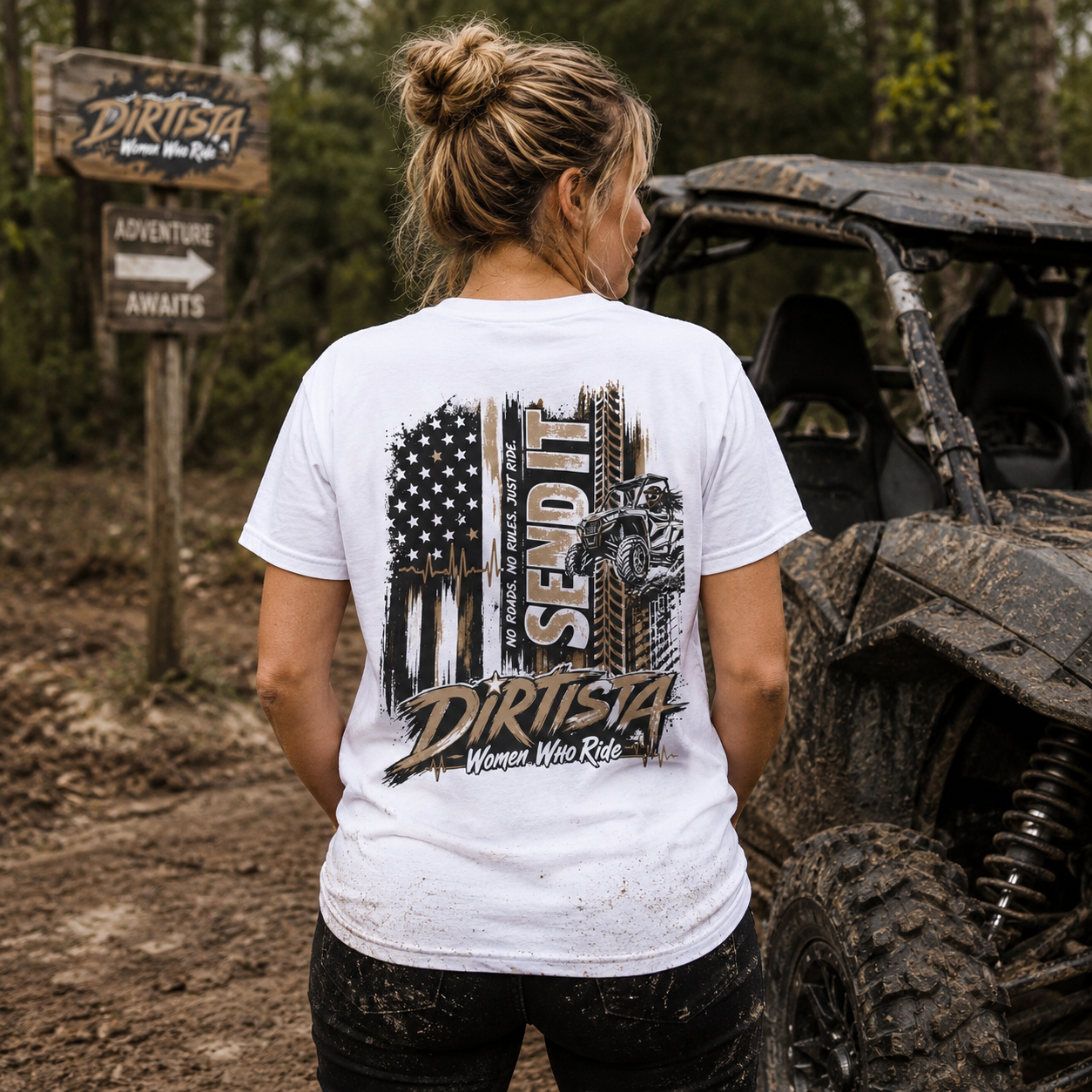 T-Shirt — "Dirtista: Women Who Ride" Off-Road Motorcycle Graphic Tee
