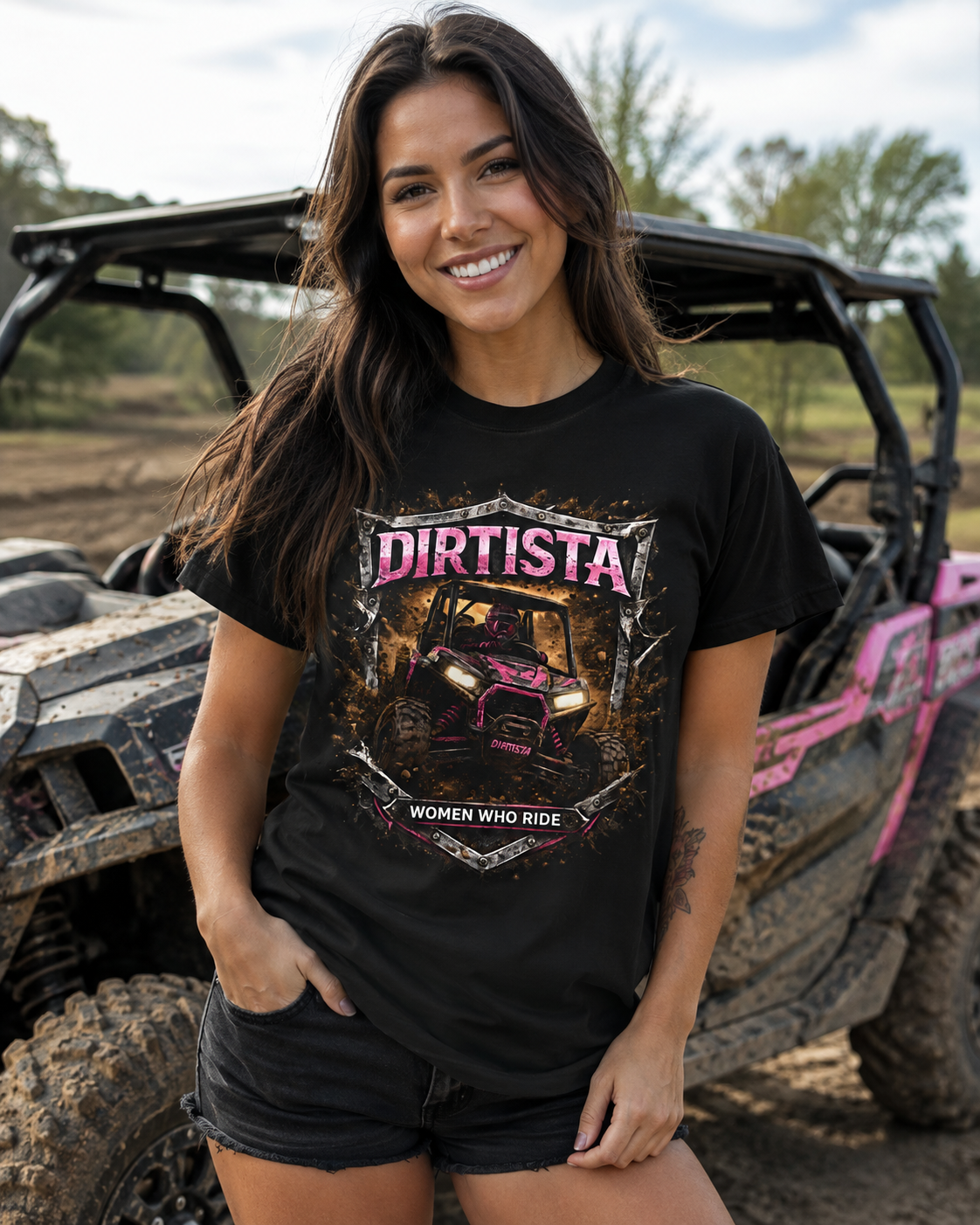 Dirtista Women Who Ride Shield Women’s UTV T-Shirt