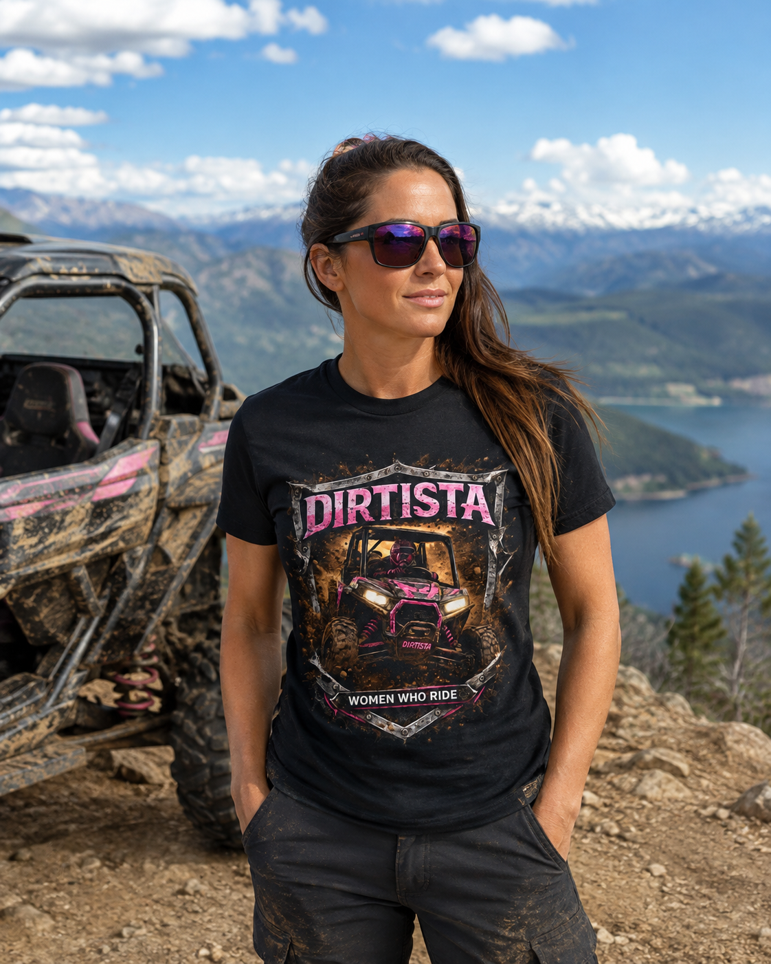 Dirtista Women Who Ride Shield Women’s UTV T-Shirt