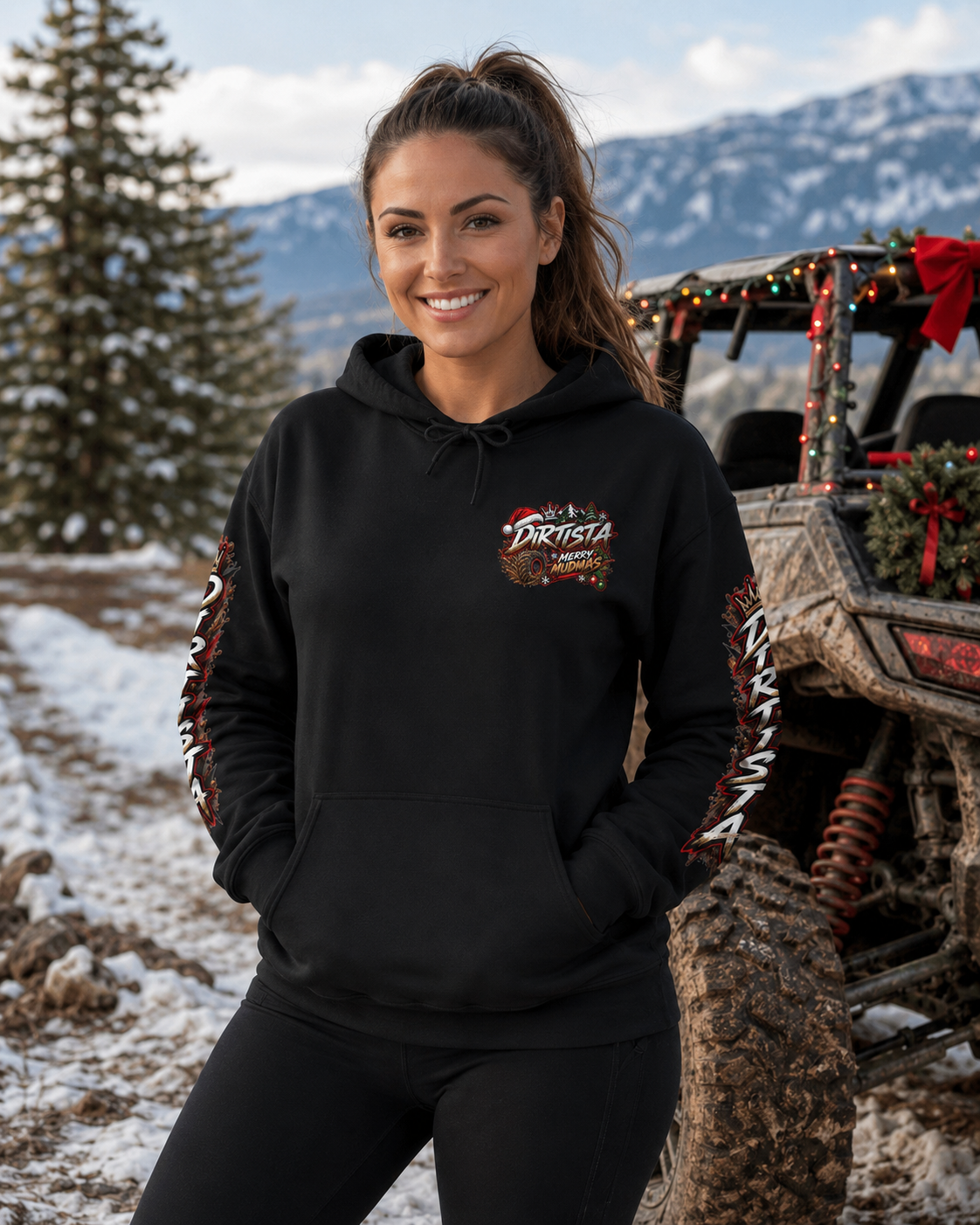 Merry Mudmas Women’s UTV Christmas Hoodie – Dirtista
