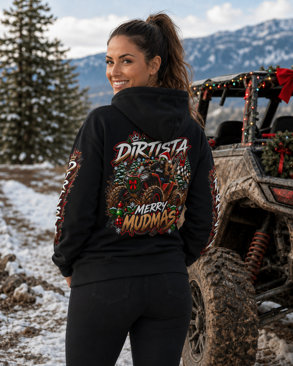 Merry Mudmas Women’s UTV Christmas Hoodie – Dirtista
