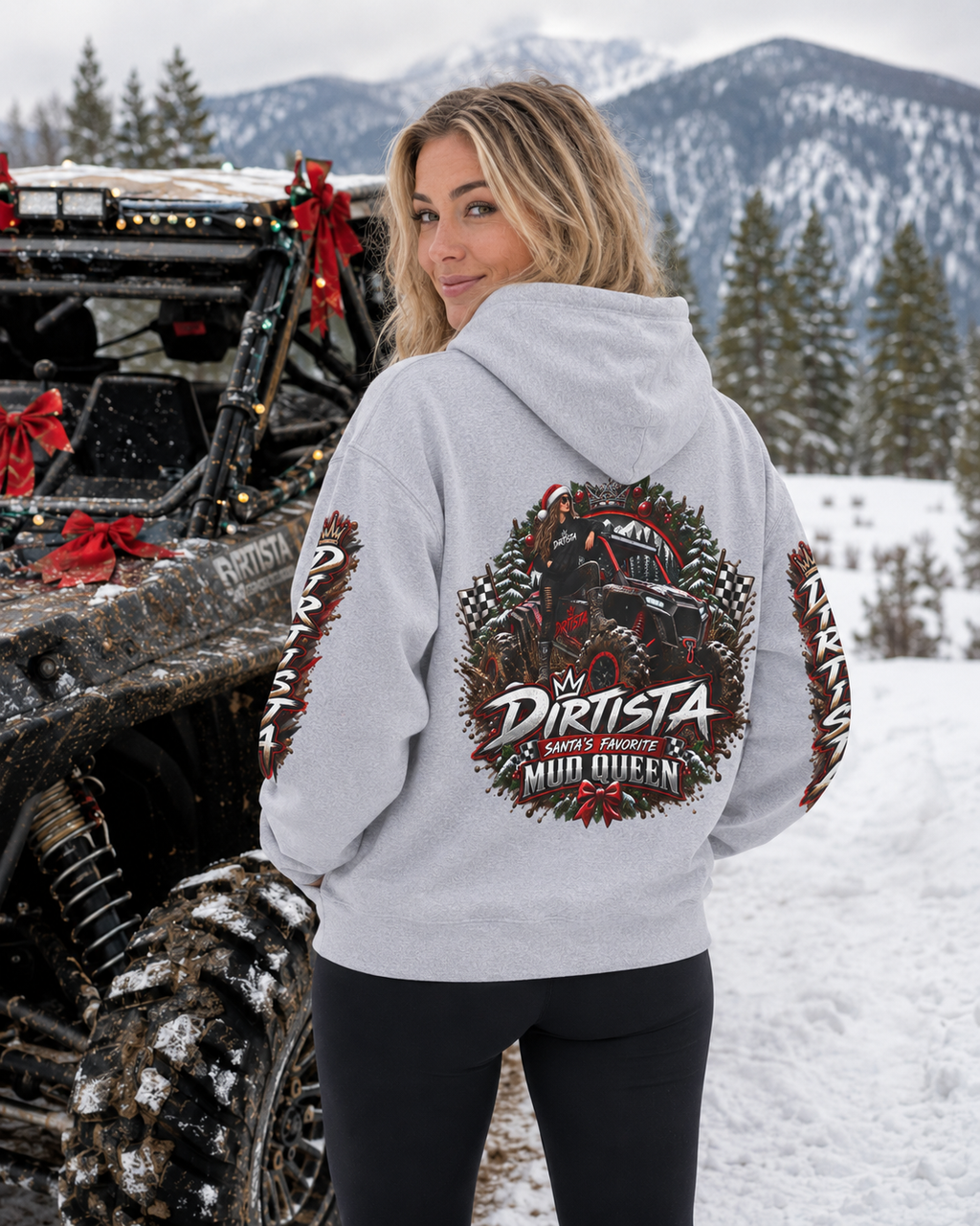 Santa’s Favorite Mud Queen Women’s UTV Christmas Hoodie – Dirtista