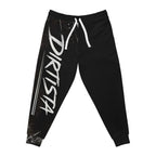 Dirtista Graphic Joggers – Black Athletic Sweatpants with Bold Script