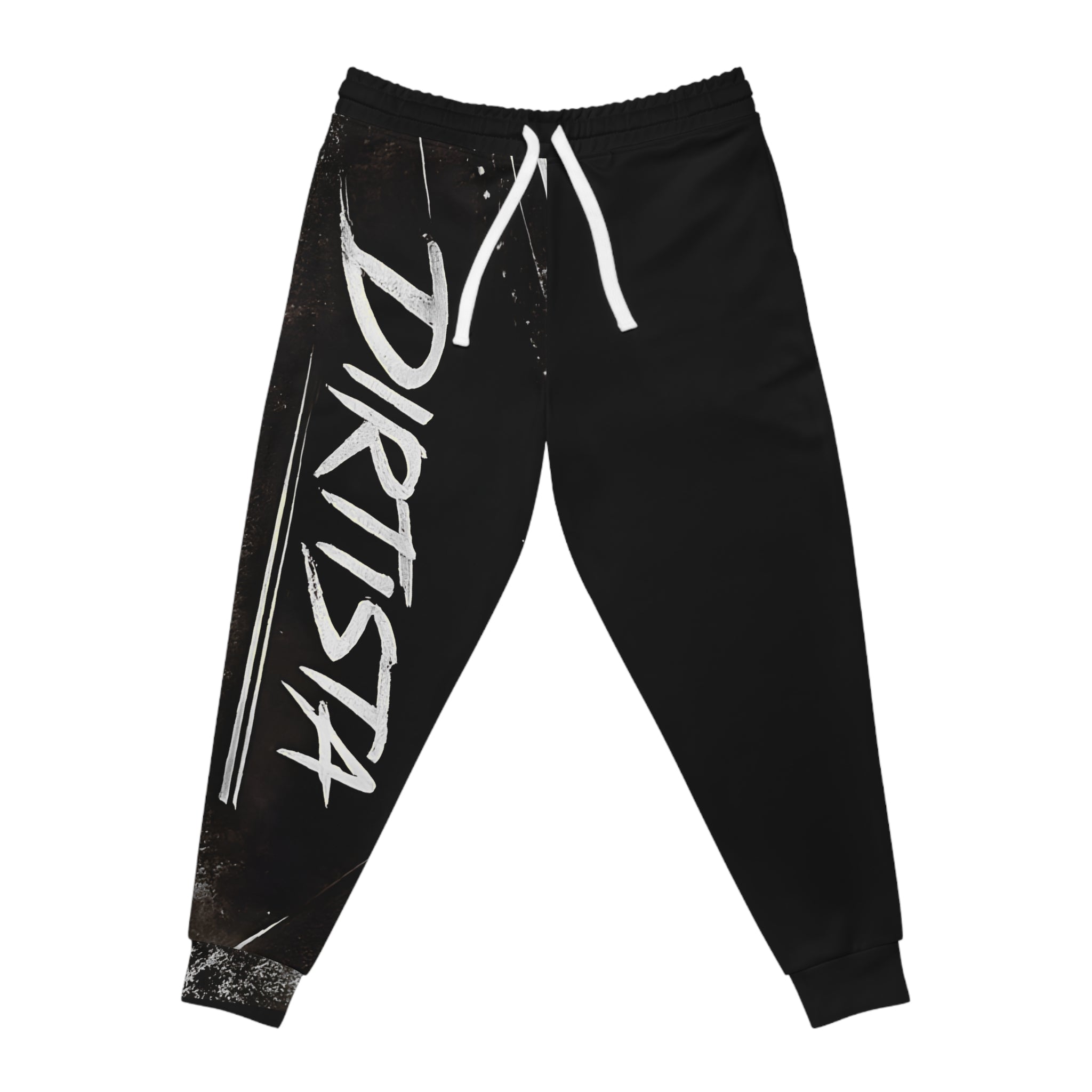 Dirtista Graphic Joggers – Black Athletic Sweatpants with Bold Script