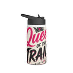 Motocross Queen Stainless Steel Water Bottle — 'Queen of the Trails' Pink Off‑Road Design