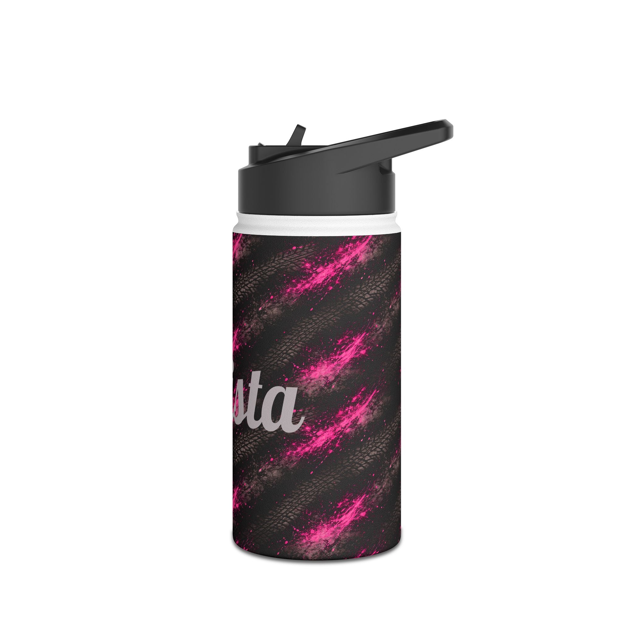 Dirtista Tire & Hot Pink Galaxy Stainless Steel Water Bottle