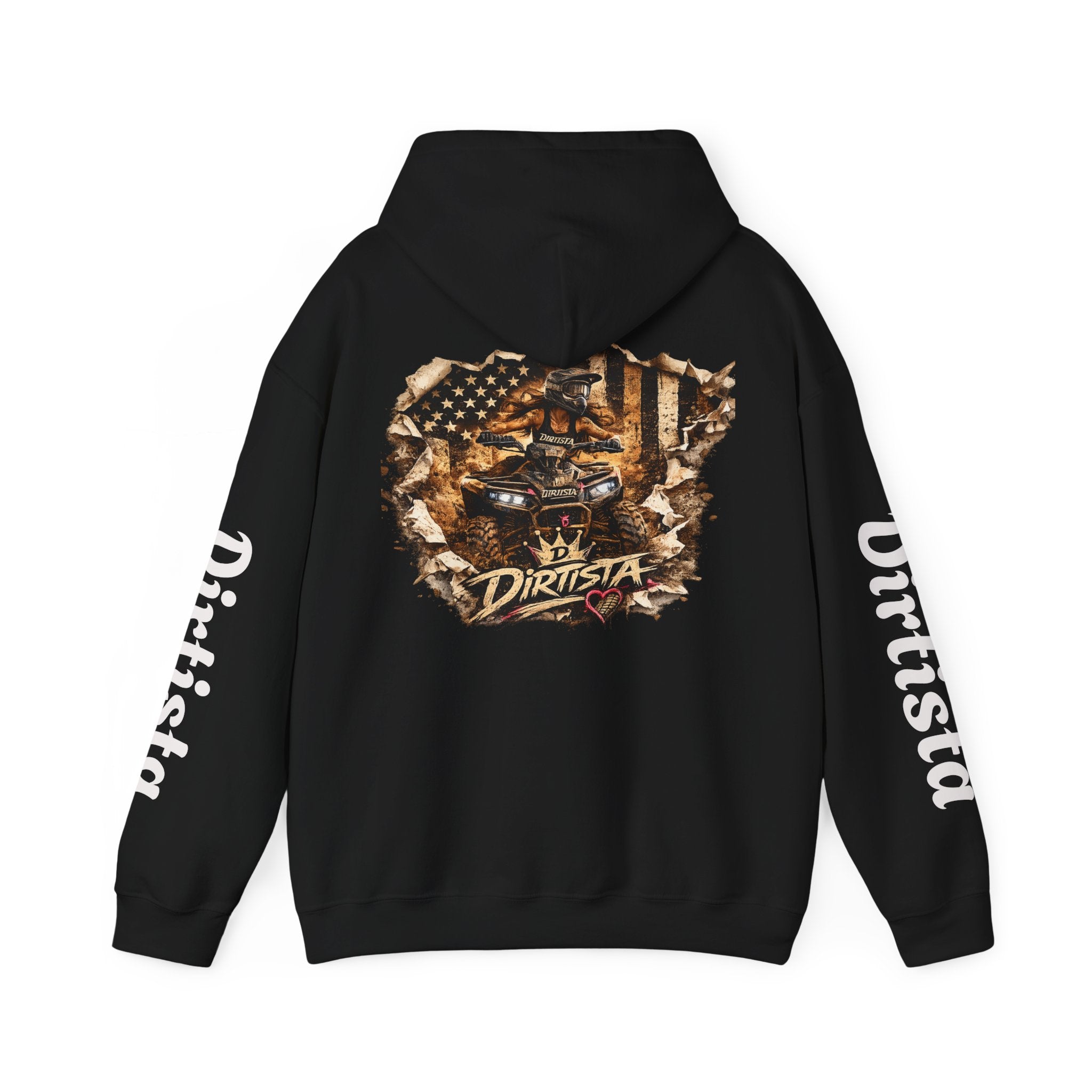 Dirtista Racing Hoodie — American Flag Off-Road Graphic Hooded Sweatshirt