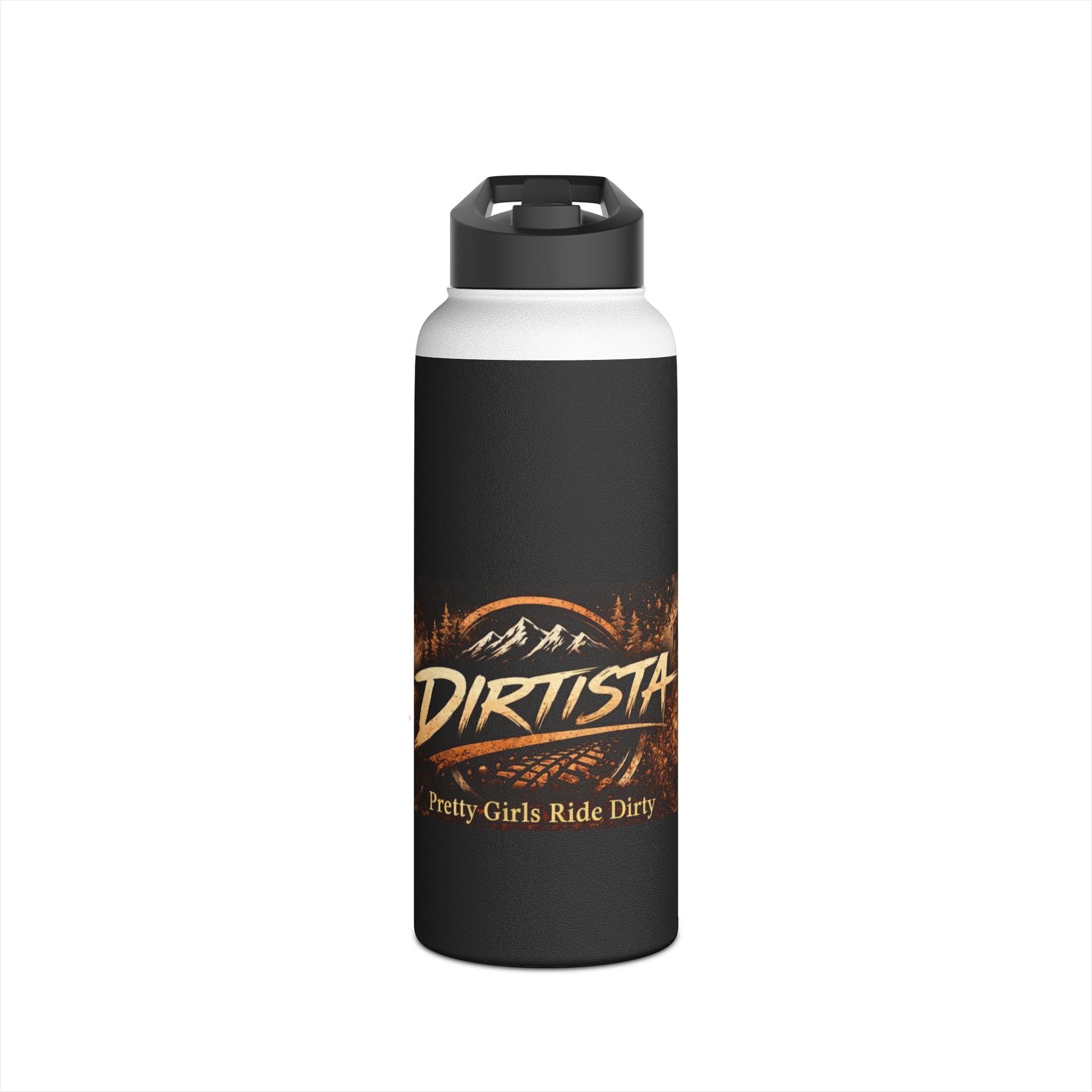 "Dirtista: Pretty Girls Ride Dirty" Off‑Road Stainless Steel Water Bottle