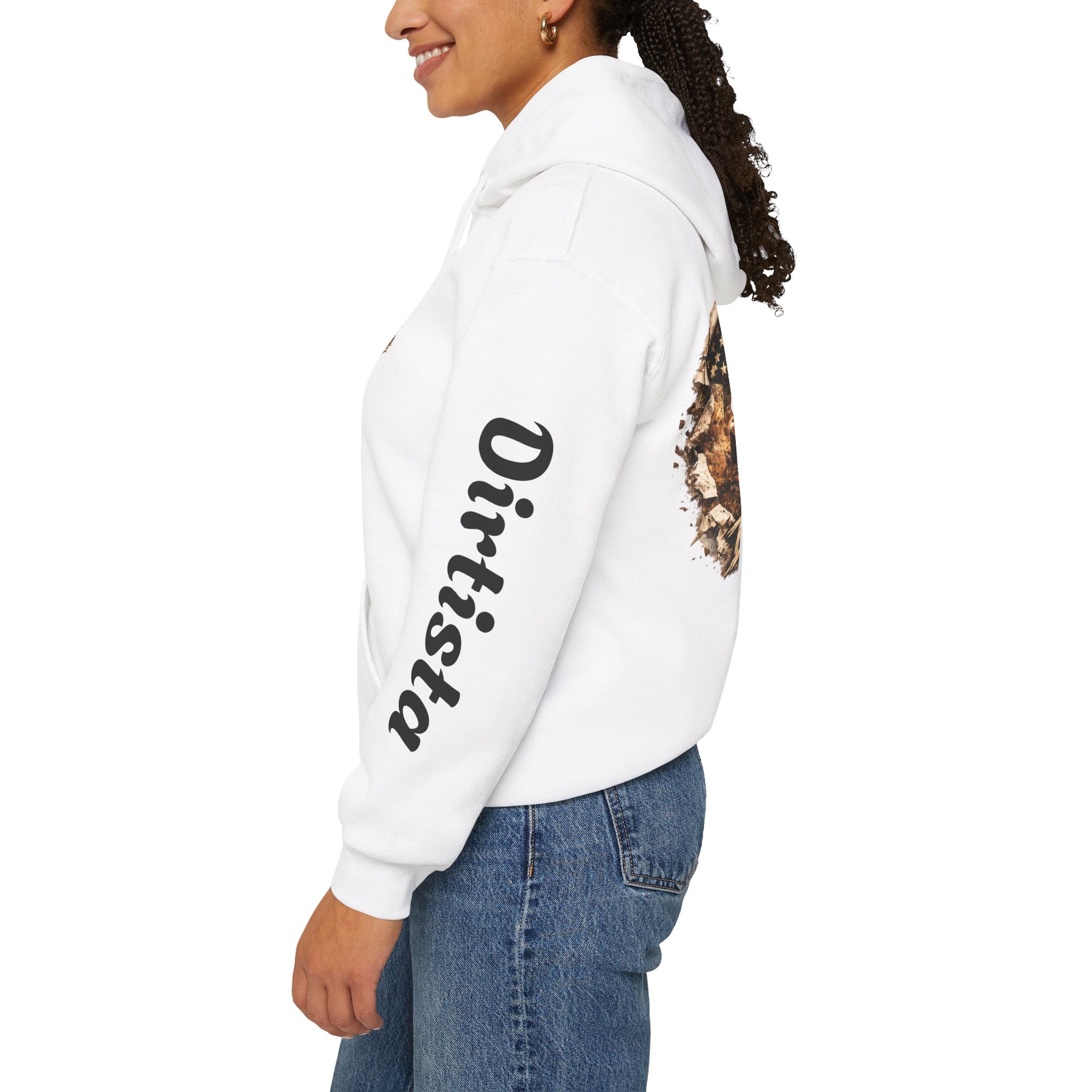 Dirtista Racing Hoodie — American Flag Off-Road Graphic Hooded Sweatshirt