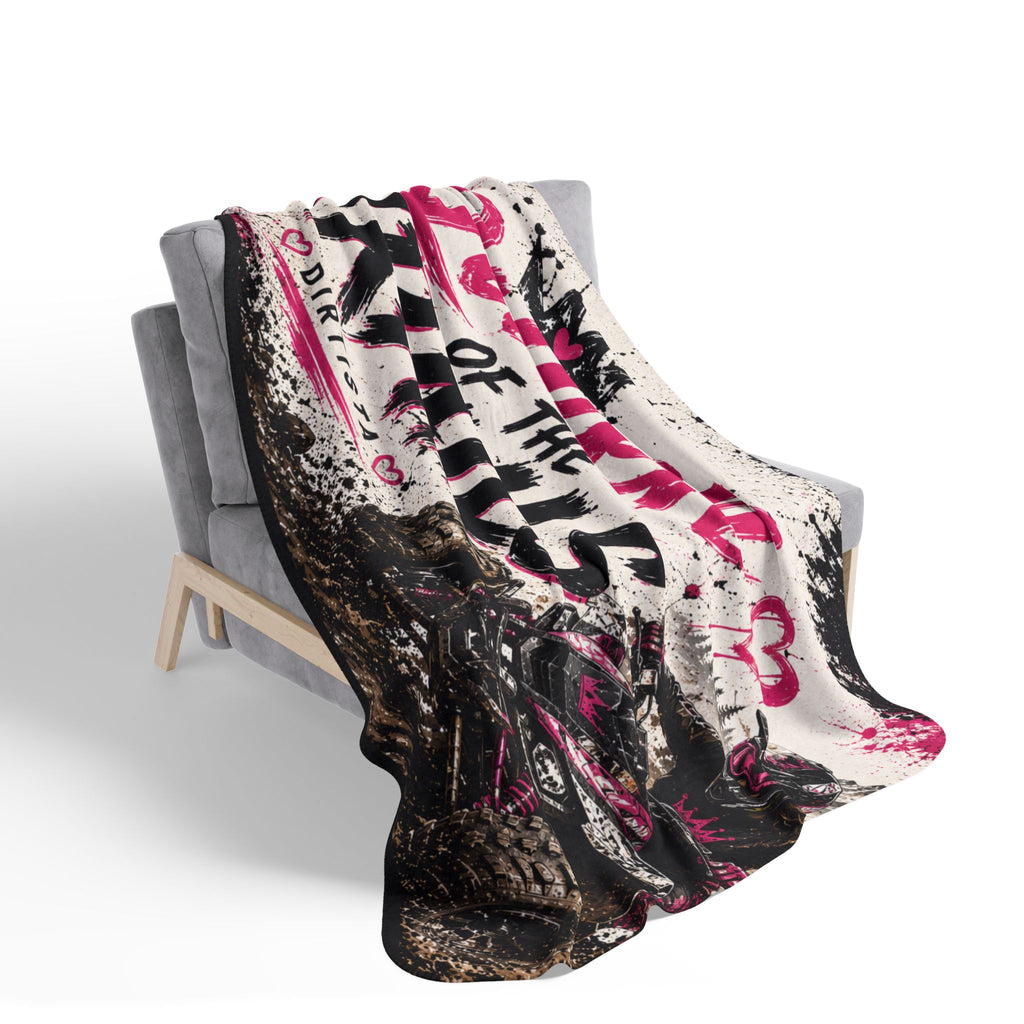 Queen of the Trails Sherpa Fleece Blanket | Women's ATV & UTV Throw Blanket | Dirtista