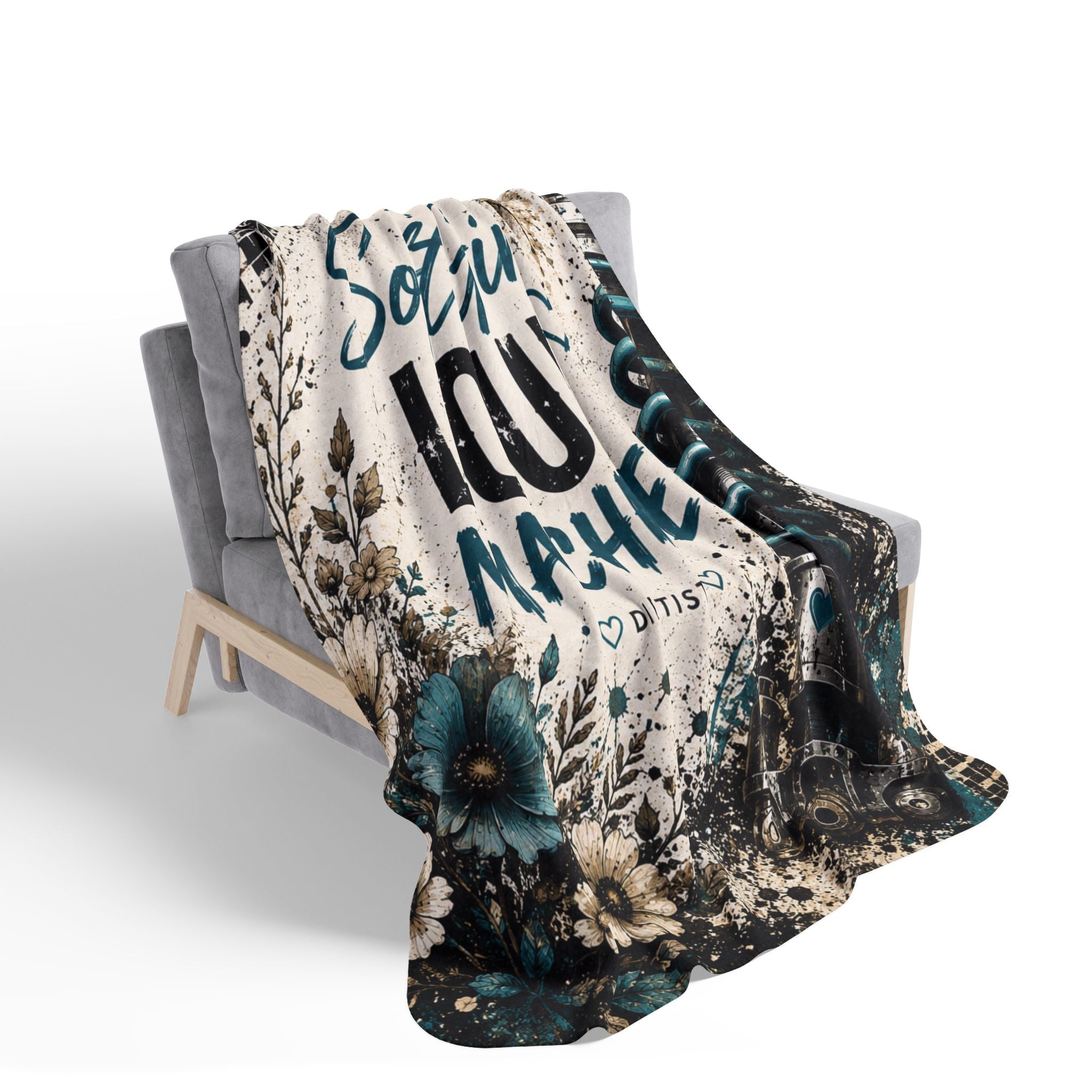 Soft Girl. Loud Machine. Sherpa Fleece Blanket | Women's Off-Road ATV & UTV Throw Blanket | Dirtista