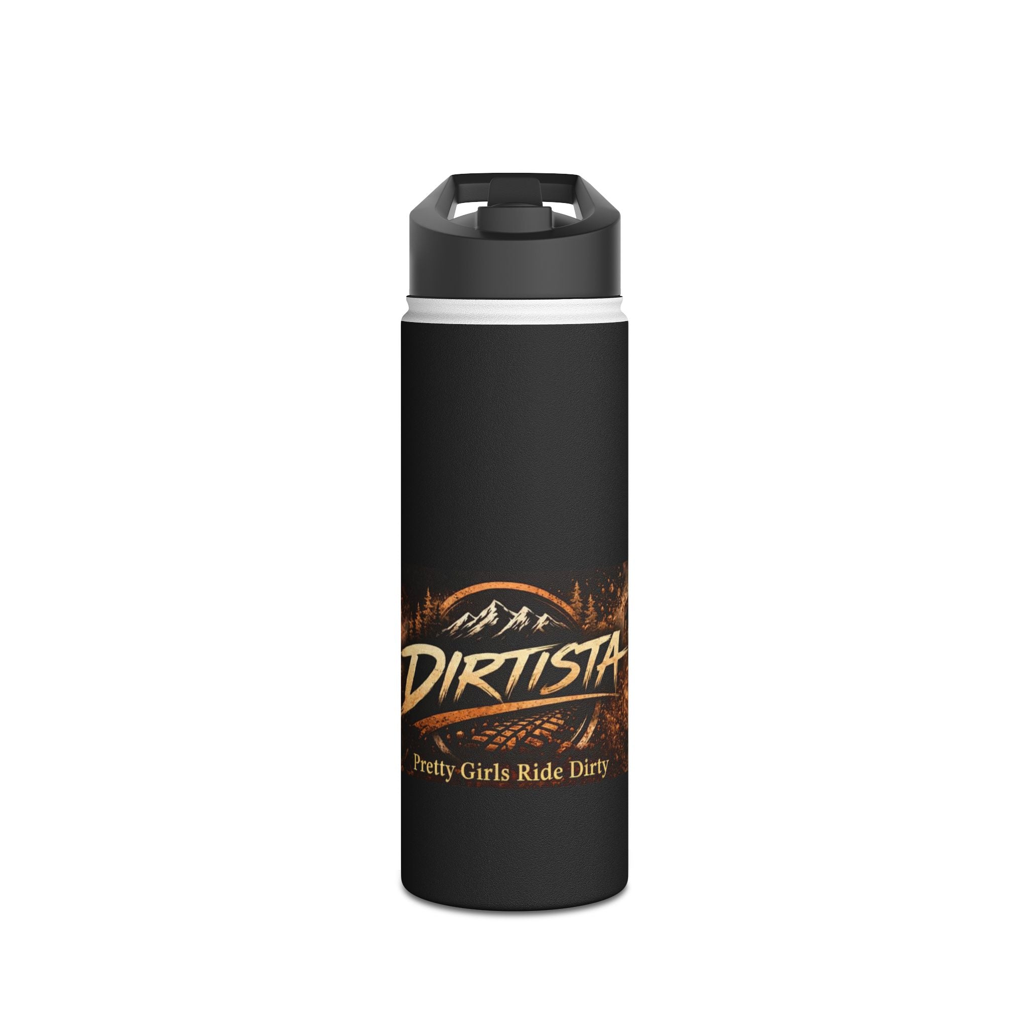 "Dirtista: Pretty Girls Ride Dirty" Off‑Road Stainless Steel Water Bottle