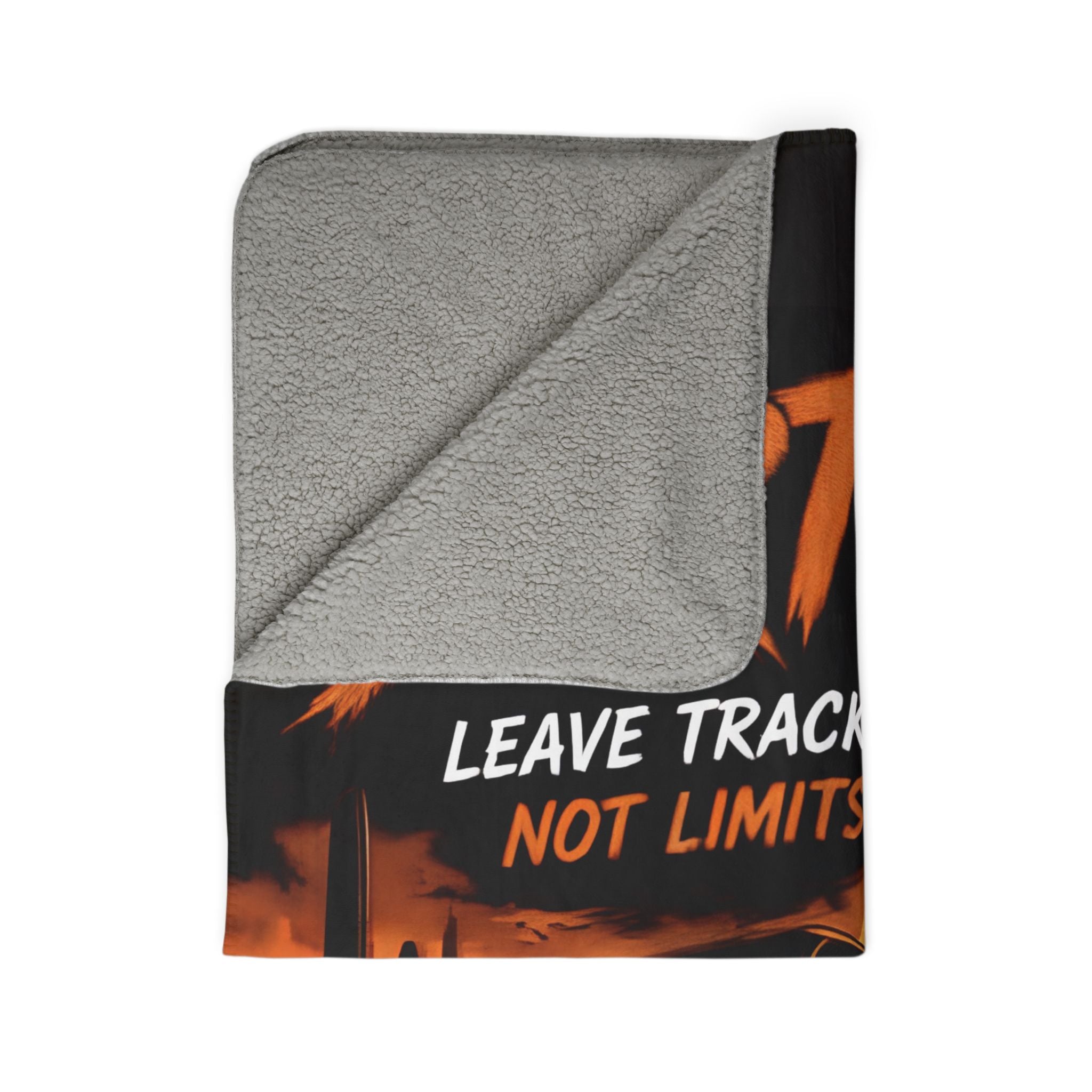 Dirtista "Leave Tracks. Not Limits." Sherpa Fleece Blanket | Desert Off-Road UTV Throw Blanket