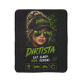 Dirtista "Eat. Sleep. Ride. Repeat." Sherpa Fleece Blanket | Women's ATV & UTV Throw Blanket