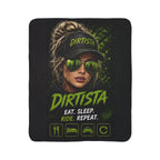 Dirtista "Eat. Sleep. Ride. Repeat." Sherpa Fleece Blanket | Women's ATV & UTV Throw Blanket